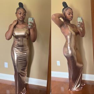 Gold/Brown Maxi Dress